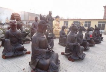 达州定制十二生肖头像铜雕