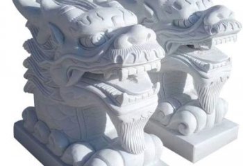 达州精致石雕龙头雕塑，打造建筑雕塑景观
