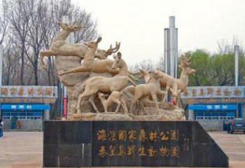达州梅花鹿雕塑——令公园更美丽