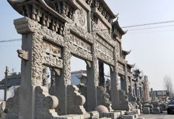 达州金雕牌坊人物铜雕塑