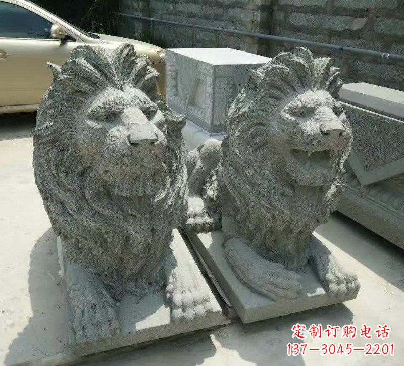 达州卧式狮子石雕