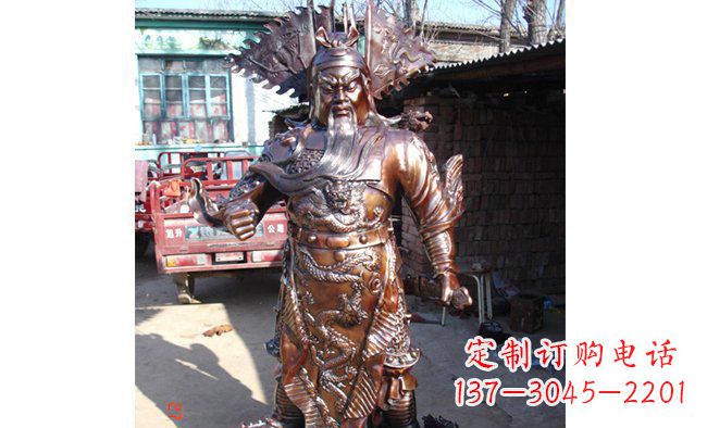 达州武财神持刀关公铜雕 (3)