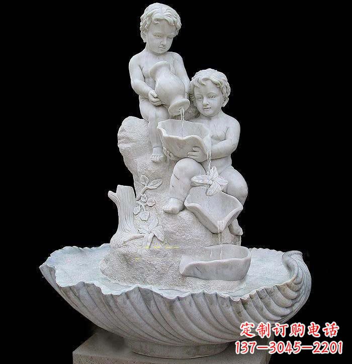 达州西方儿童喷泉石雕