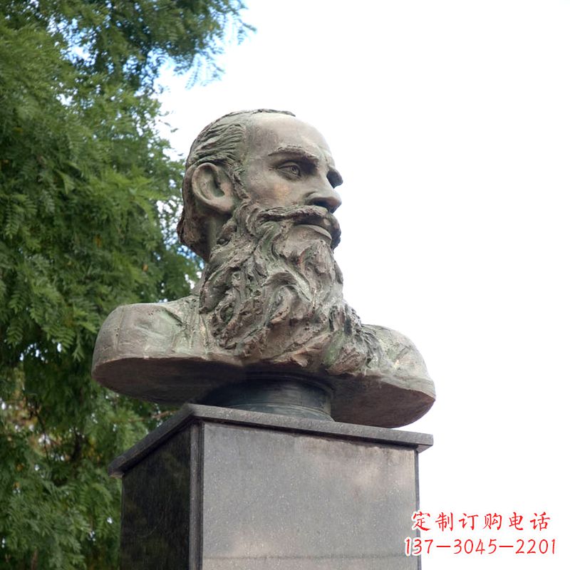 达州西方名人俄国现实主义作家托尔斯泰胸像雕塑摆件