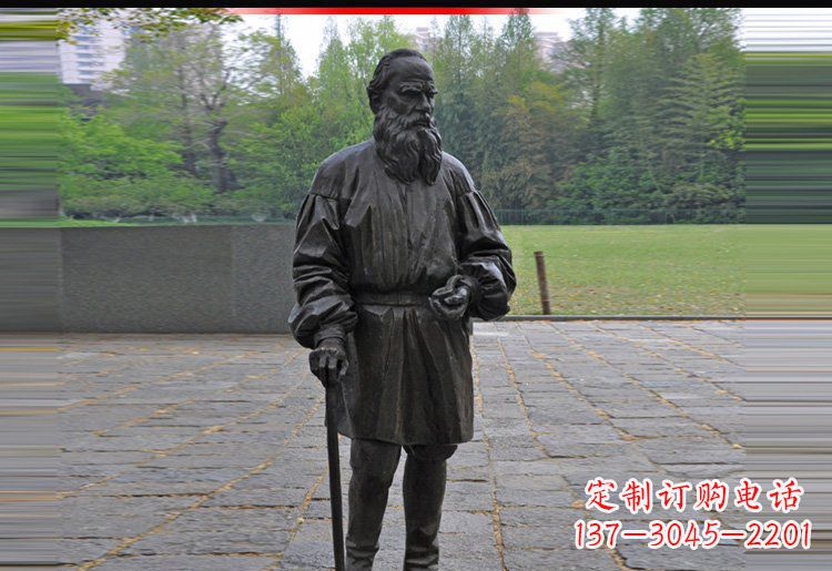 达州西方名人托尔斯泰铜雕