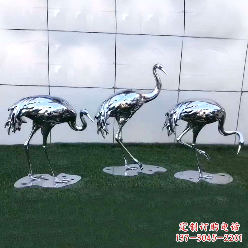 达州仙鹤镜面不锈钢雕塑