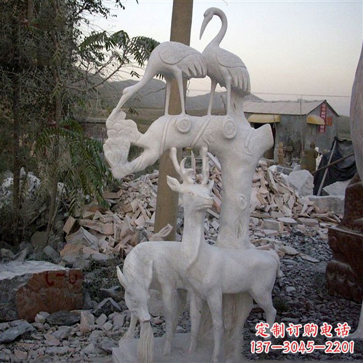 达州仙鹤石雕景观摆件