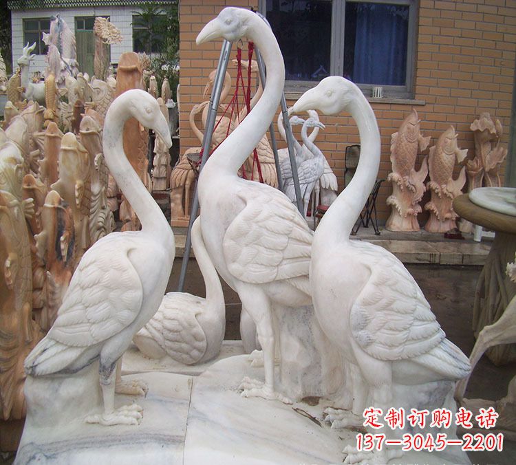 达州仙鹤衔树枝 石雕
