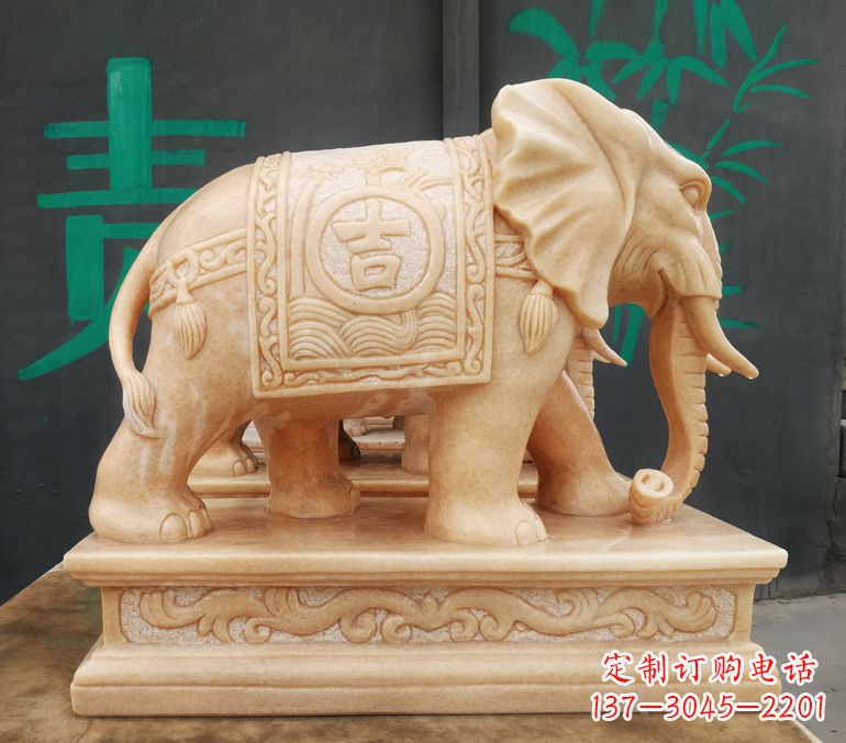 达州现代石雕大象雕像