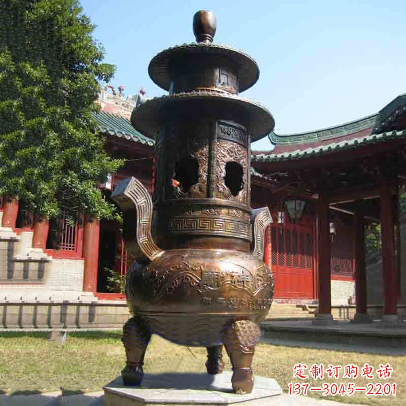 达州现代铜制香炉铜雕香炉