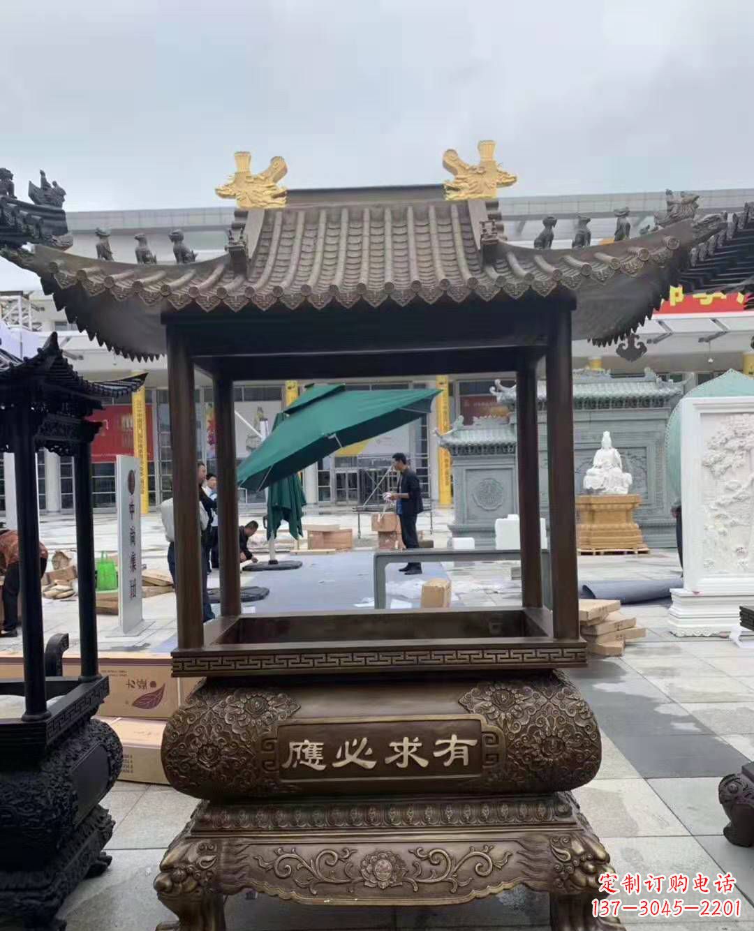 达州香炉铜雕户外摆件寺庙景观雕塑