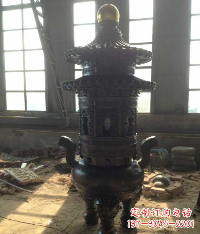 达州香炉铜雕塑 (2)