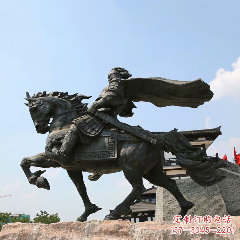 达州项羽骑马铜雕景观雕塑-景区景点历史名人西楚霸王雕像