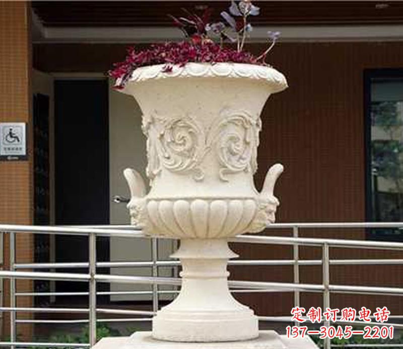 达州小区花盆景观石雕