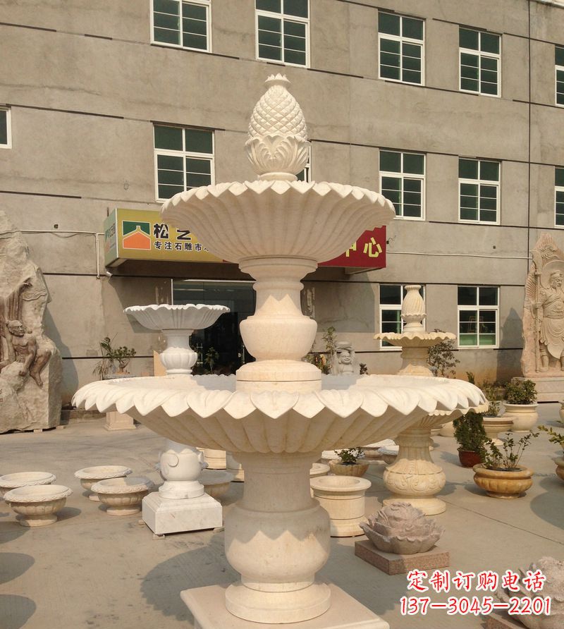 达州小区景观菠萝式喷泉石雕