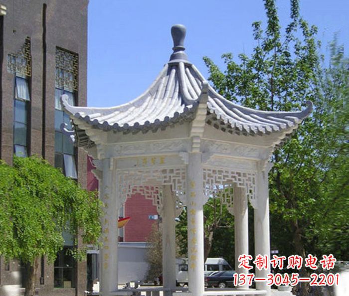 达州小区景观大理石凉亭