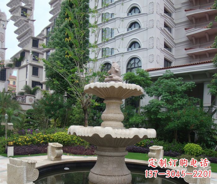 达州小区景观大理石鲤鱼喷泉石雕