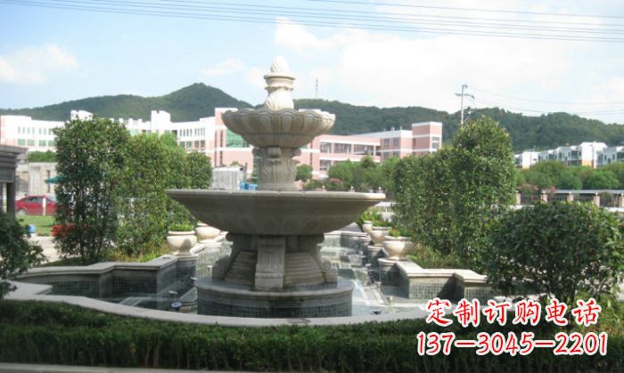 达州小区景观大理石喷泉石雕 (2)