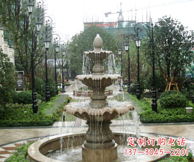 达州小区景观大理石喷泉石雕 (4)