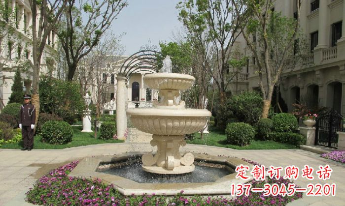 达州小区景观大理石喷泉石雕 (7)