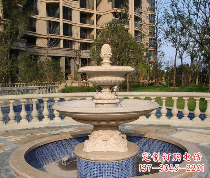 达州小区景观多层喷泉石雕