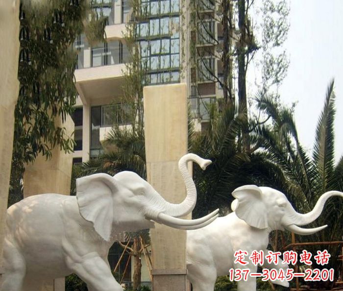 达州小区景观汉白玉大象石雕