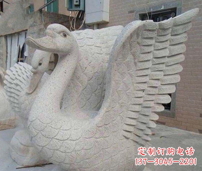 达州小区景观天鹅石雕喷泉