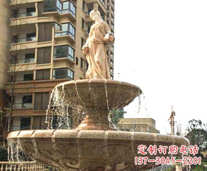 达州小区景观西方女人喷泉石雕