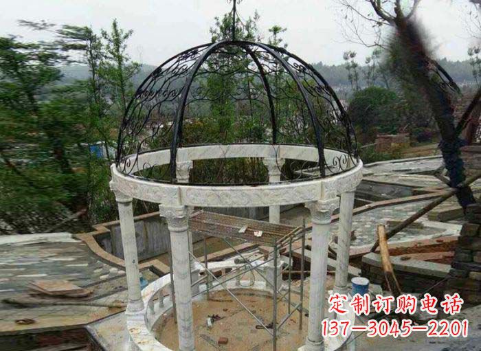 达州小区欧式圆顶凉亭石雕