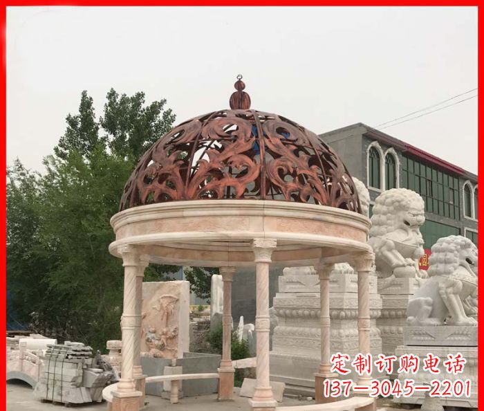达州小区欧式圆顶凉亭石雕_1
