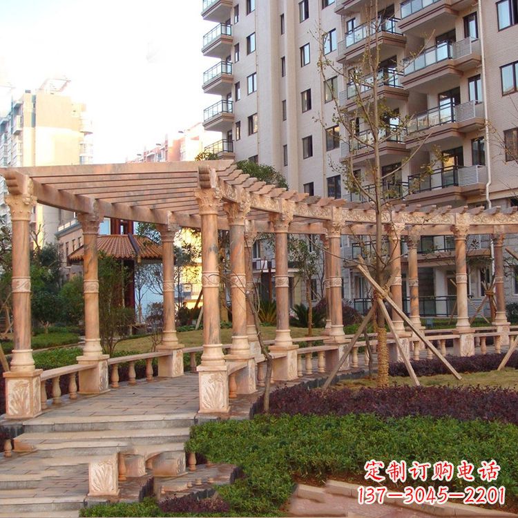 达州小区石雕花架长廊