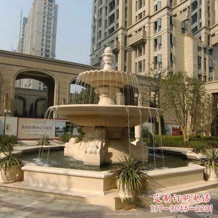 达州小区庭院石雕欧式喷泉