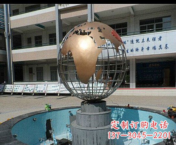 达州校园不锈钢地球喷泉雕塑