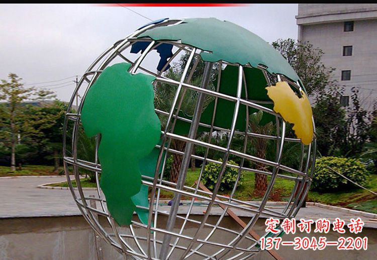 达州校园不锈钢地球仪造型雕塑