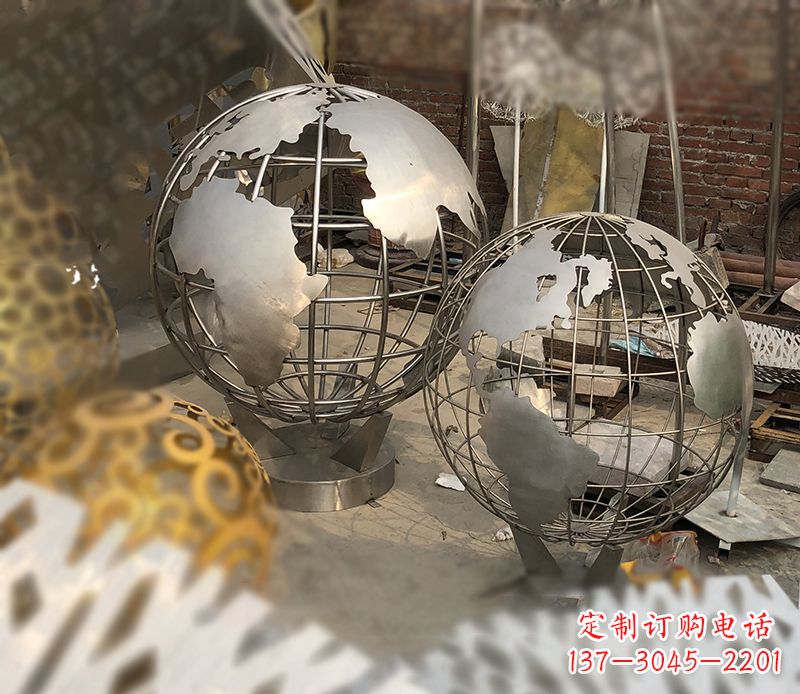 达州校园不锈钢地球仪雕塑112