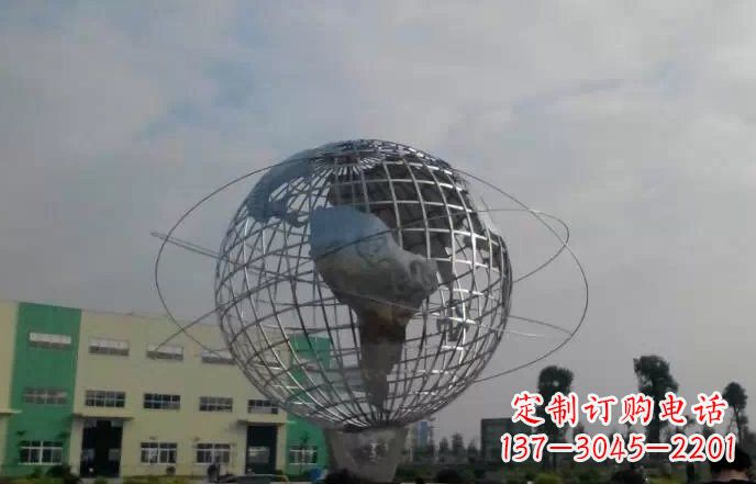 达州校园不锈钢地球仪雕塑222