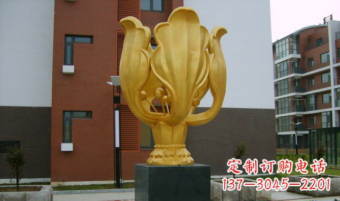 达州校园不锈钢紫荆花雕塑