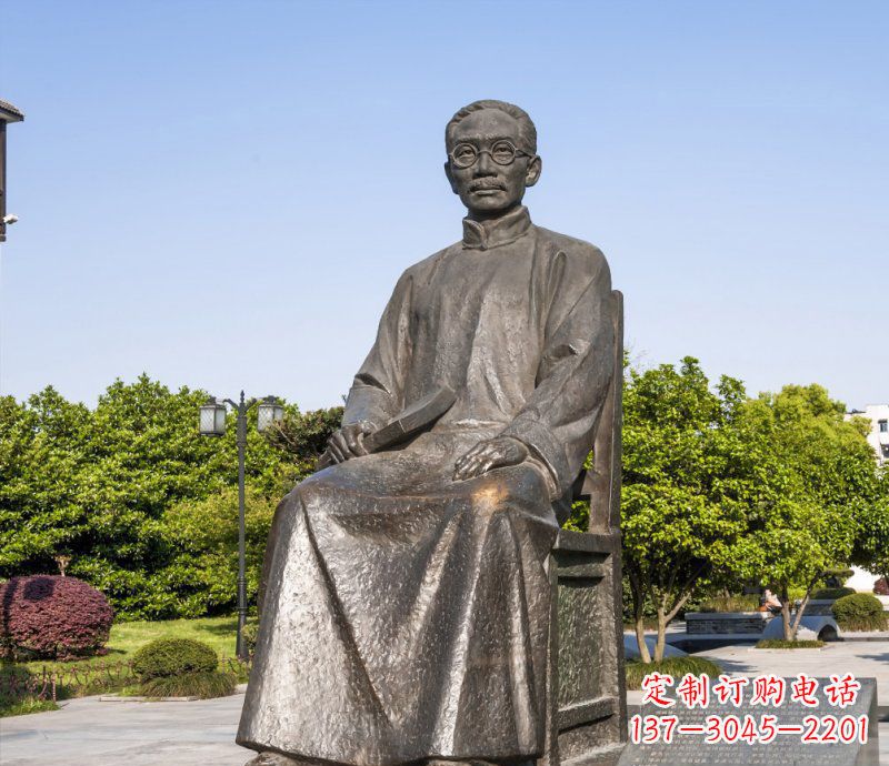 达州校园蔡元培名人铜雕