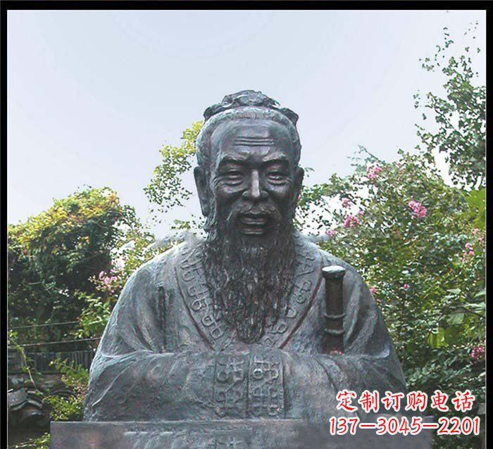 达州校园大型孔子头像铜雕