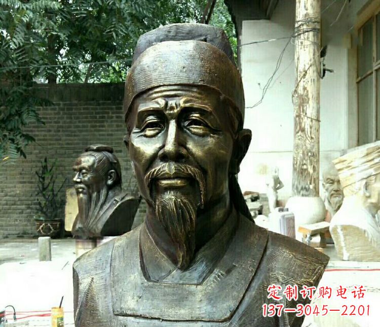 达州校园杜甫胸像铜雕