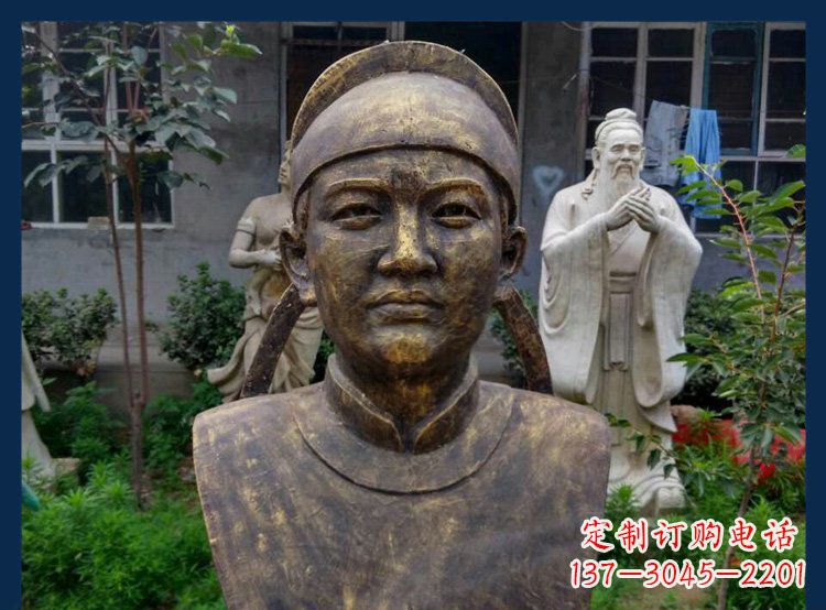 达州校园古代名人毕昇铜雕