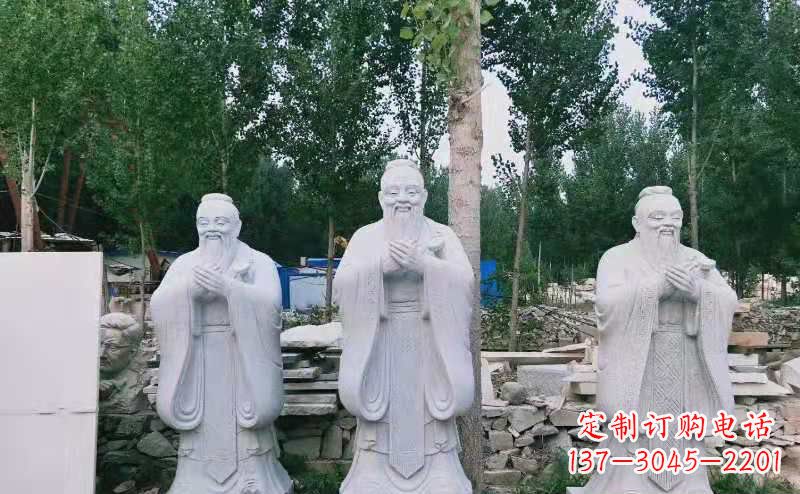 达州校园古代名人伟人孔子石雕