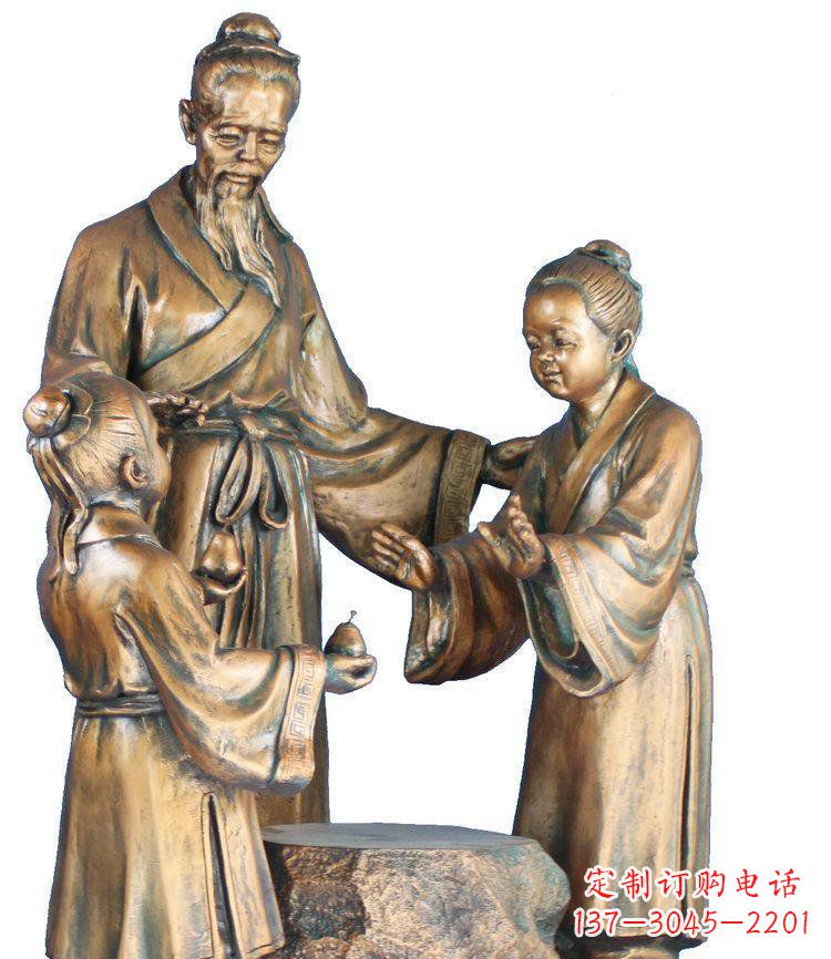 达州校园孔融让梨景观铜雕