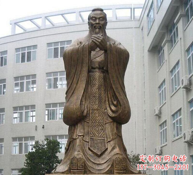 达州校园孔子铜雕222