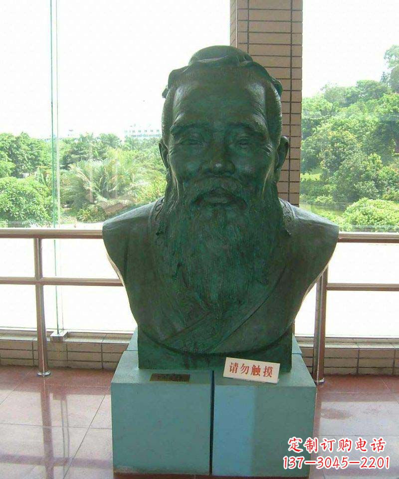 达州校园孔子胸像名人铜雕