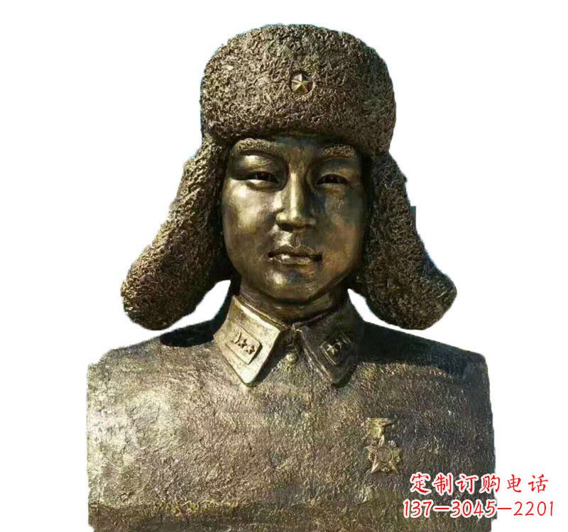 达州校园雷锋头像铜雕
