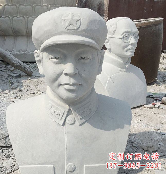 达州校园雷锋头像石雕