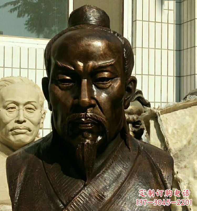 达州校园孟子胸像铜雕