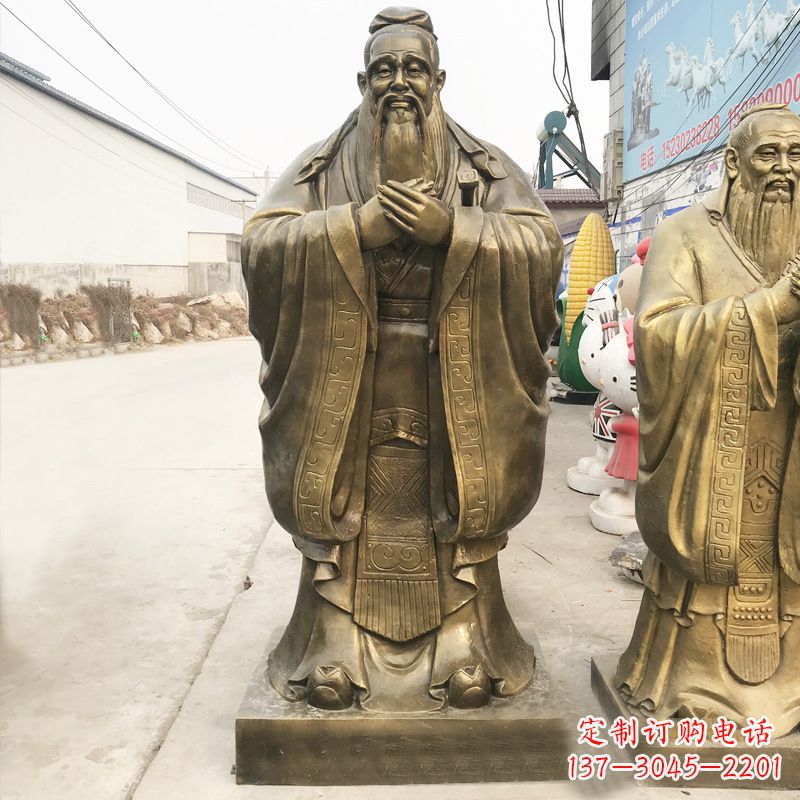 达州校园名人孔子铜雕