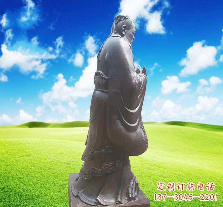 达州校园名人孔子行教像铜雕